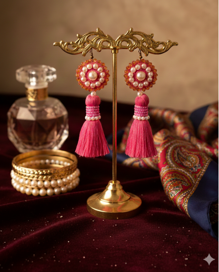 Háčkované  dizajnové náušnice "Luxusná vášeň"